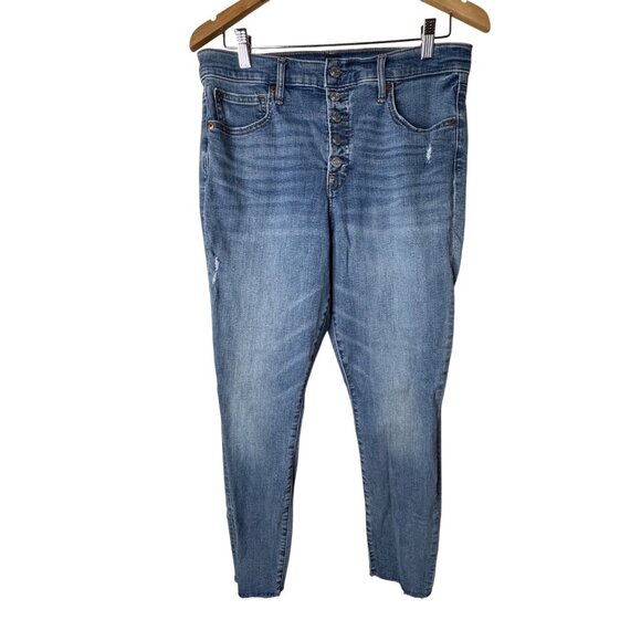 GAP Denim - Gap Button Fly High Waist Distressed True Skinny Women's Jeans Size 14/ 32